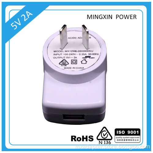 Mingxin CE/CB/GS/ /PSE Approval ac usb adapter 5v2a with pse, ,us ,au, uk,eu plug for Android Smart TV Box